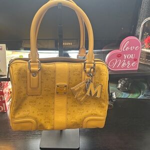 MCM Mustard Yellow Satchel Bag